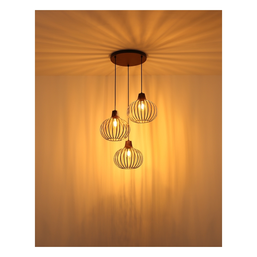 Globo - Pendellampa med vajer 3xE27/40W/230V