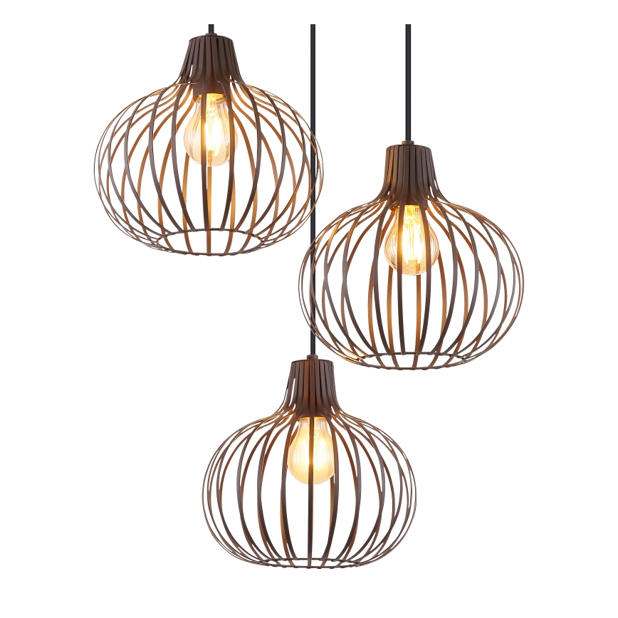 Globo - Pendellampa med vajer 3xE27/40W/230V