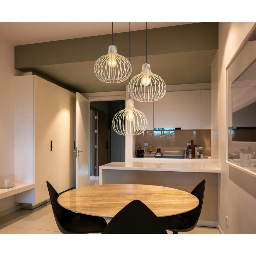 Globo - Takpendel med kabel 3xE27/40W/230V beige