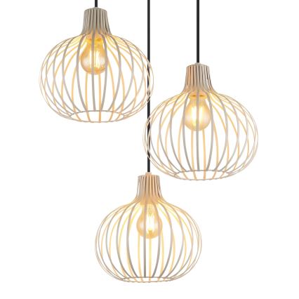 Globo - Takpendel med kabel 3xE27/40W/230V beige