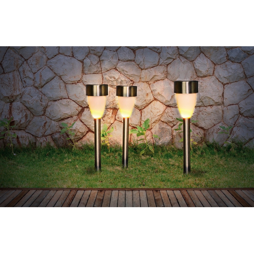 Globo - SET MED 3 solcellslampor 3xLED/0,06W/1,2V IP44 200 mAh