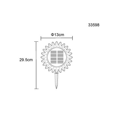 Globo - LED Solarlampa LED/0,06W/3V solros IP44 800 mAh