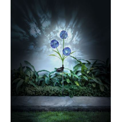 Globo - LED solcellsbelysning 3xLED/0,06W/3V 5000K IP44 lila