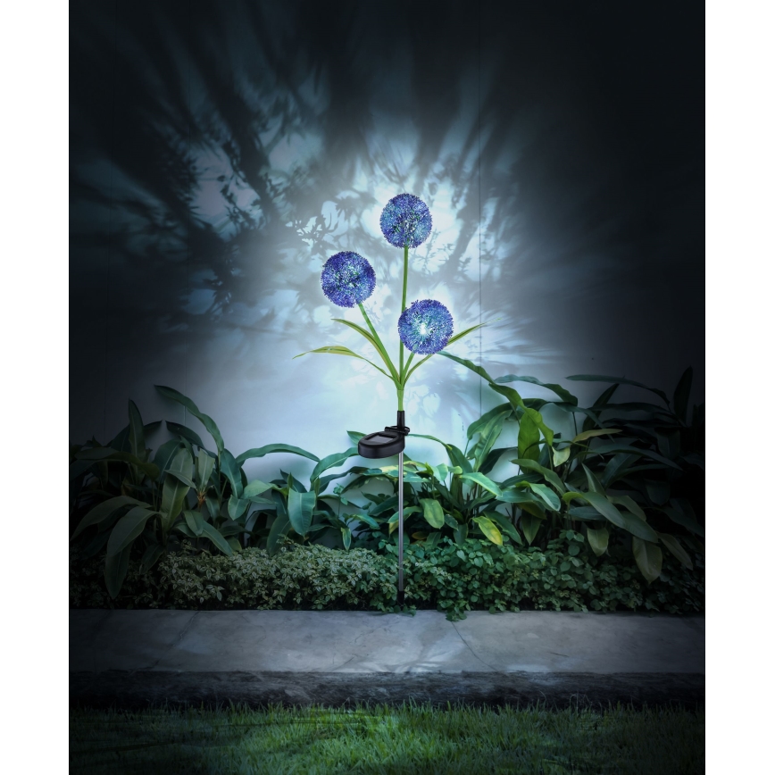 Globo - LED solcellsbelysning 3xLED/0,06W/3V 5000K IP44 lila