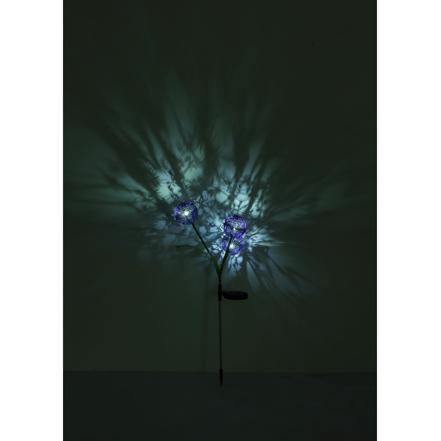 Globo - LED solcellsbelysning 3xLED/0,06W/3V 5000K IP44 lila
