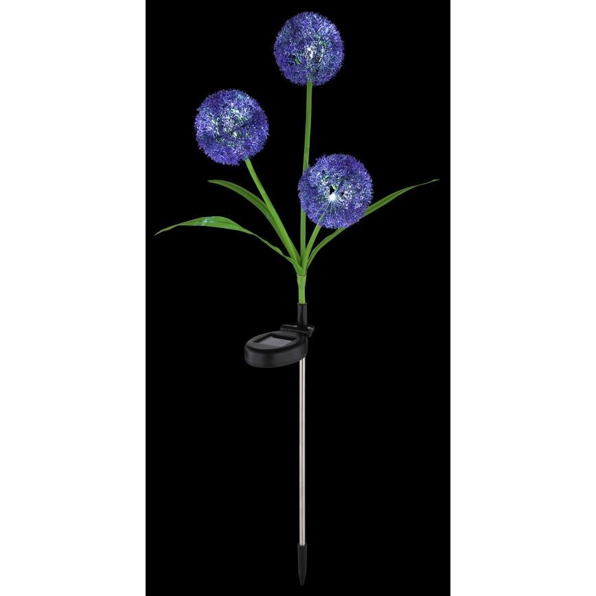 Globo - LED solcellsbelysning 3xLED/0,06W/3V 5000K IP44 lila