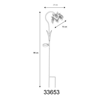 Globo - LED solcellslampa LED/3,2V IP44 200 mAh blomformad