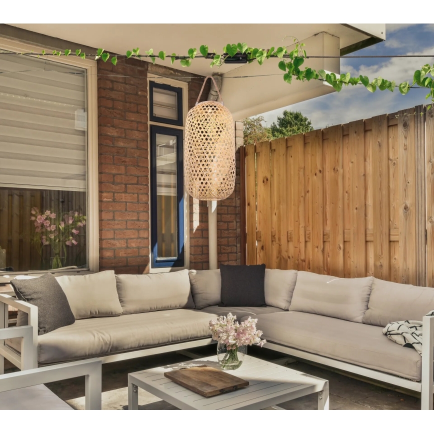 Globo - LED solcellslampa LED/0,06W/3V bambu IP44 600 mAh