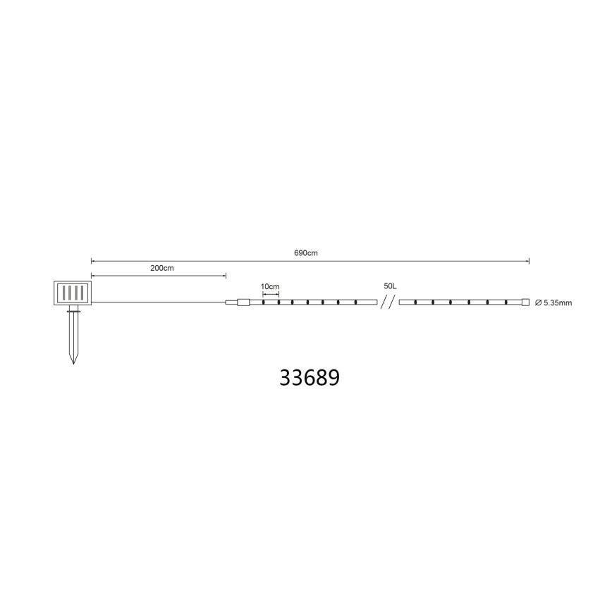 Globo - LED solcellsslinga LED/1,2 V IP44 4,9 m 600 mAh