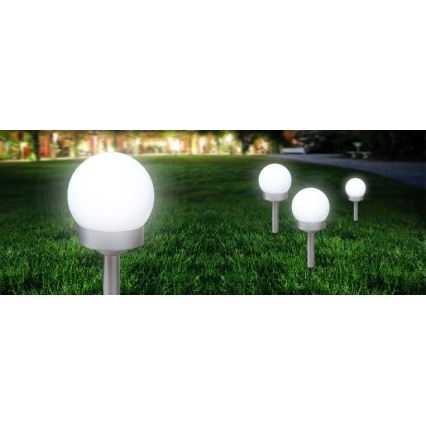 Globo - KIT 3x LED solcellsbelysning LED/0,06W/3V 4000K diameter 10 cm IP44