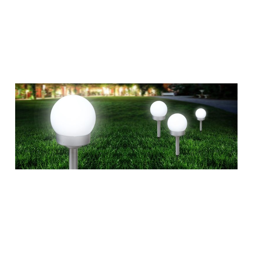 Globo - KIT 3x LED solcellsbelysning LED/0,06W/3V 4000K diameter 10 cm IP44