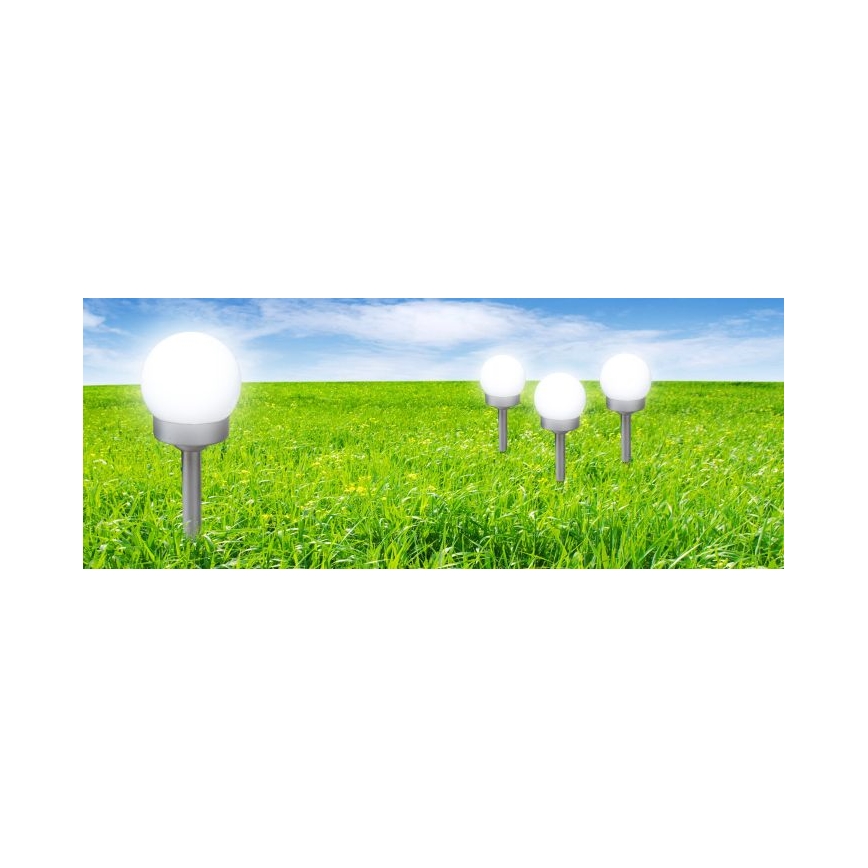 Globo - KIT 3x LED solcellsbelysning LED/0,06W/3V 4000K diameter 10 cm IP44