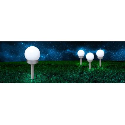 Globo - KIT 3x LED solcellsbelysning LED/0,06W/3V 4000K diameter 10 cm IP44