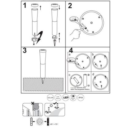 Globo - SET 2x LED Solcellslampa LED/0,1W/3V 6000K IP44 400 mAh