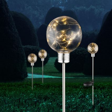 Globo - Set med 12 LED-solcellslampor, 3,2 V, IP44, 600 mAh