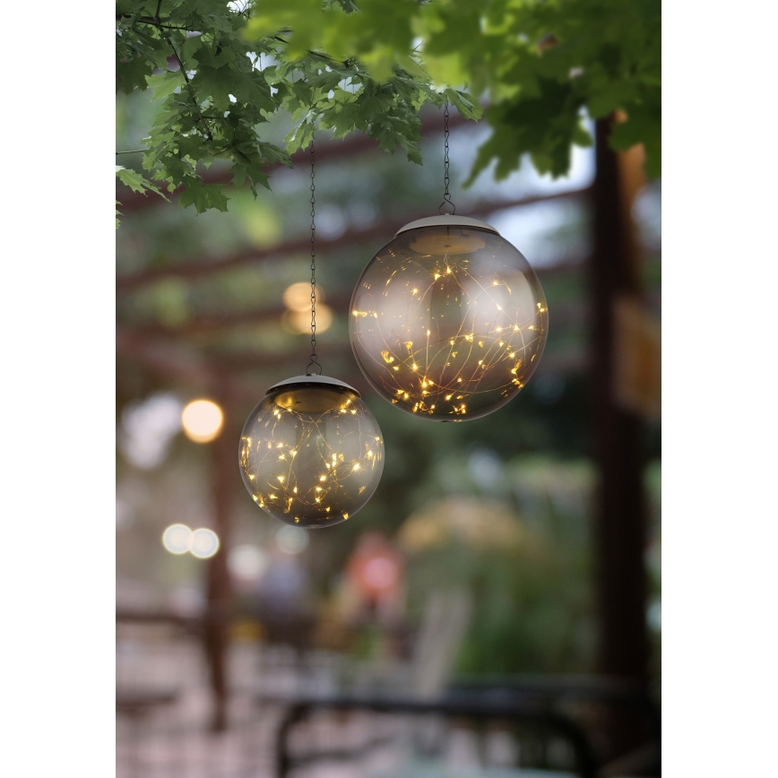 Globo - LED solcellsljuskrona på kedja 30xLED/0,06W/1,2V diameter 20 cm IP44