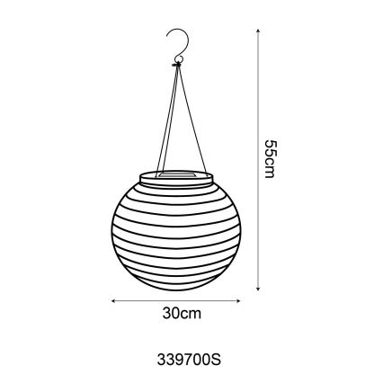 Globo - LED hängande solarlampa LED/0,5W/3V IP44 300 mAh beige