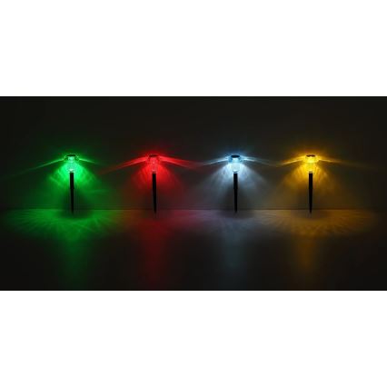 Globo - SET MED 4 LED RGB Solcellslampa LED/0,05W/3V IP44 150 mAh
