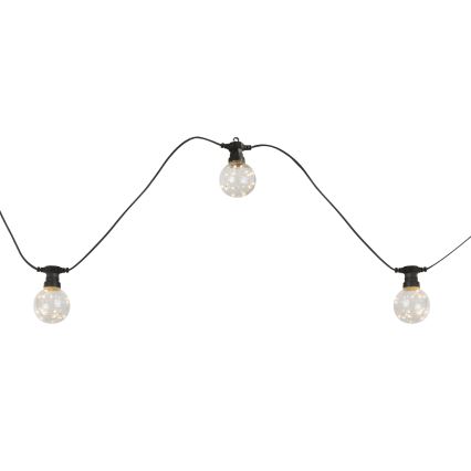 Globo - LED Utomhusdekoration med kedja 10xLED/0,27W/230V 7,5 m IP44 svart