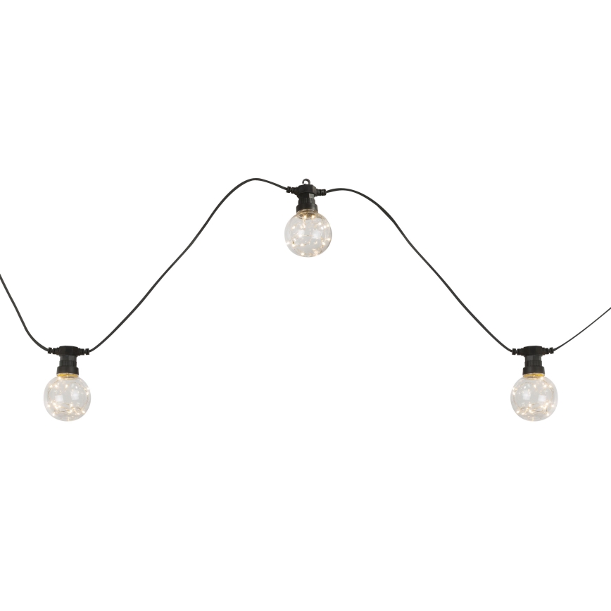 Globo - LED Utomhusdekoration med kedja 10xLED/0,27W/230V 7,5 m IP44 svart