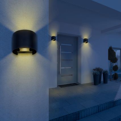 Globo - LED utomhusvägglampa 2xLED/3W/230V IP54 svart