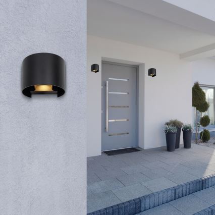 Globo - LED utomhusvägglampa 2xLED/3W/230V IP54 svart