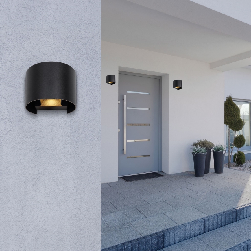 Globo - LED utomhusvägglampa 2xLED/3W/230V IP54 svart