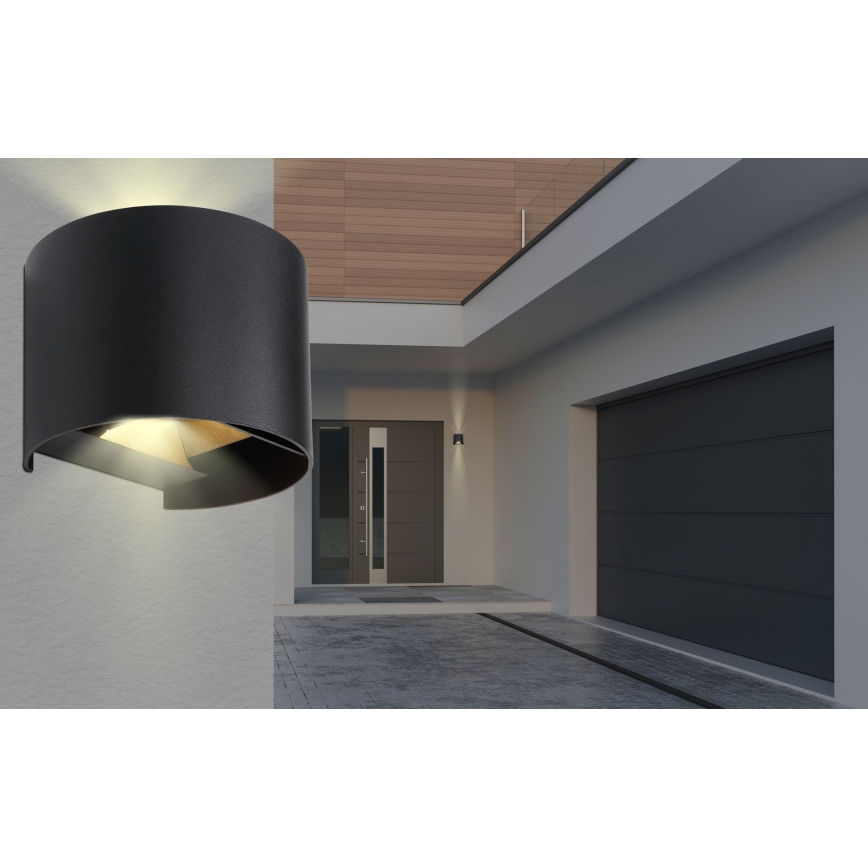 Globo - LED utomhusvägglampa 2xLED/3W/230V IP54 svart