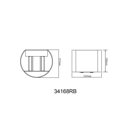Globo - LED utomhusvägglampa 2xLED/3W/230V IP54 svart