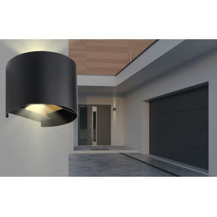 Globo - LED vägglampa för utomhusbruk 2xLED/3W/230V IP44 svart