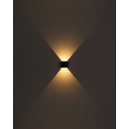 Globo - LED vägglampa för utomhusbruk 2xLED/3W/230V IP44 svart