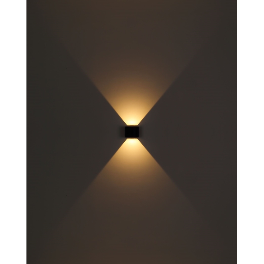 Globo - LED vägglampa för utomhusbruk 2xLED/3W/230V IP44 svart