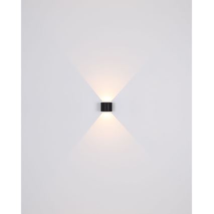 Globo - LED vägglampa för utomhusbruk 2xLED/3W/230V IP44 svart