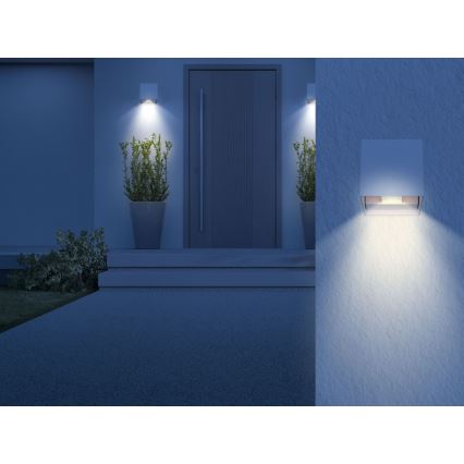 Globo - LED vägglampa för utomhusbruk 2xLED/3W/230V IP44 vit