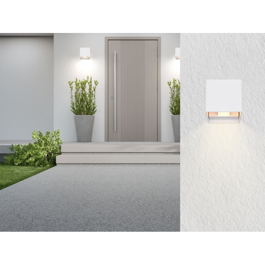 Globo - LED vägglampa för utomhusbruk 2xLED/3W/230V IP44 vit