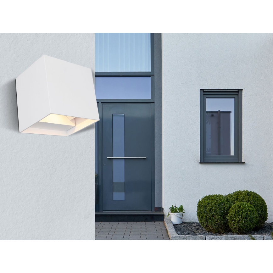 Globo - LED vägglampa för utomhusbruk 2xLED/3W/230V IP44 vit