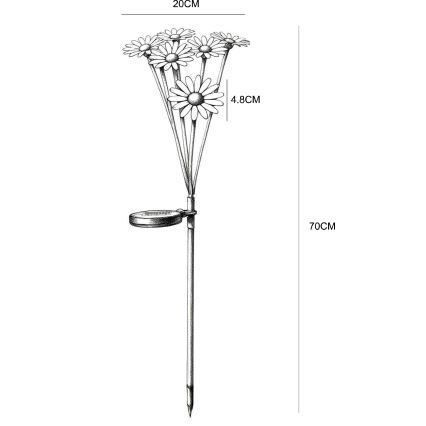 Globo - blomformad LED-solarlampa 6xLED/3V IP44 600 mAh