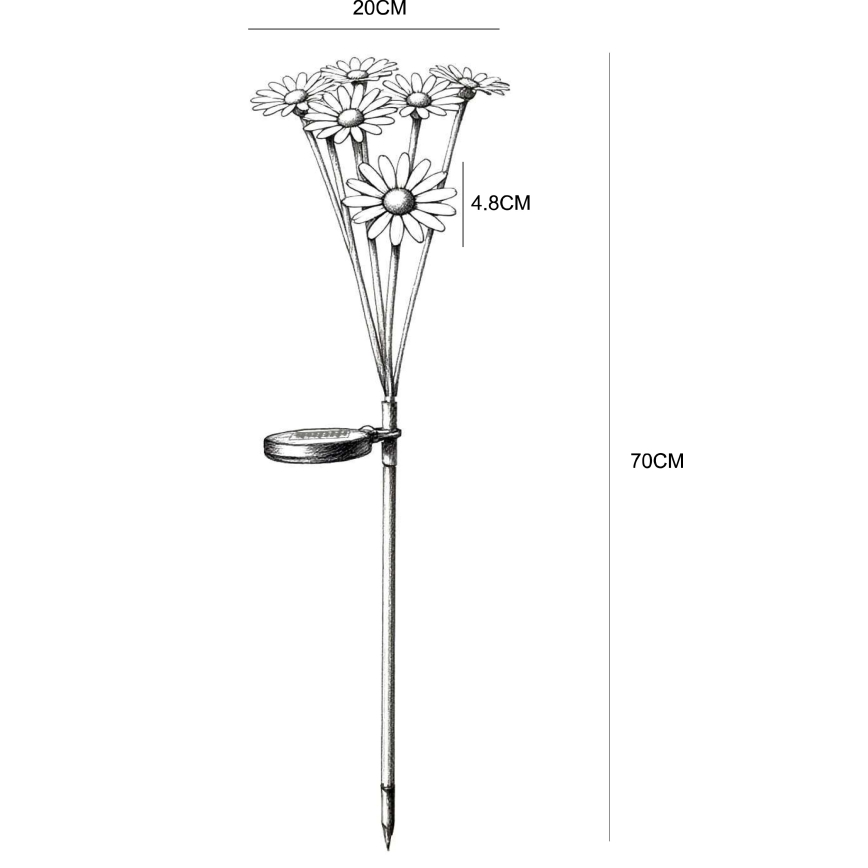 Globo - blomformad LED-solarlampa 6xLED/3V IP44 600 mAh