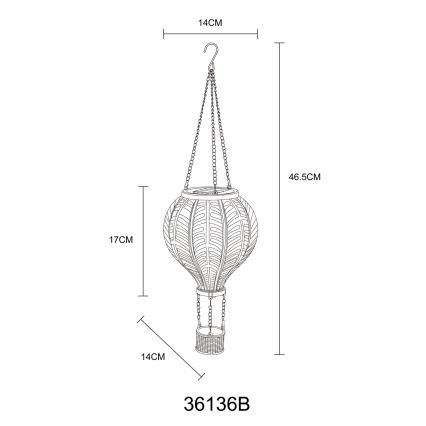 Globo - Hängande soldekoration 20xLED/0,5W/3V IP44 Flygande ballong