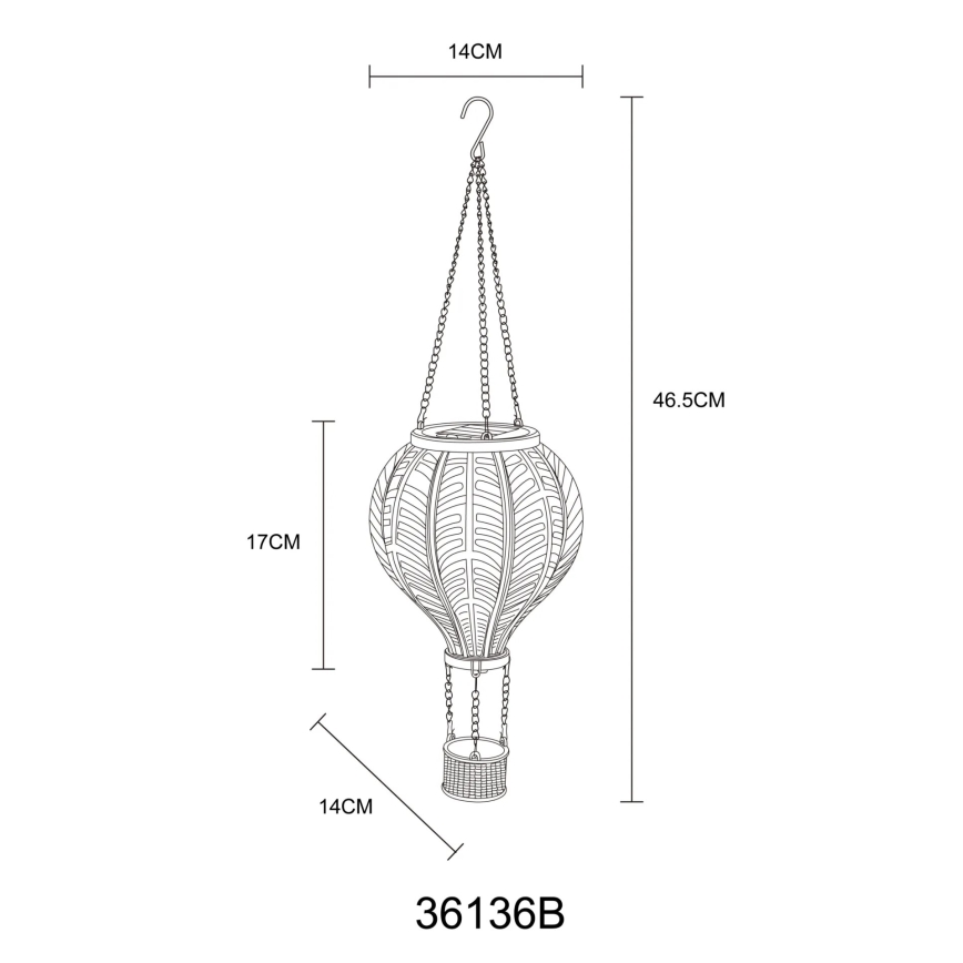 Globo - Hängande soldekoration 20xLED/0,5W/3V IP44 Flygande ballong