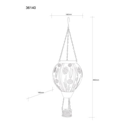 Globo - LED hängande soldekoration 12xLED/0,02W/3V IP44 300 mAh flygande ballong