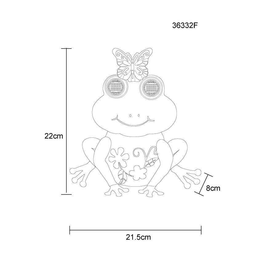 Globo - LED solcellslampa 104xLED/3V IP44 300 mAh groda