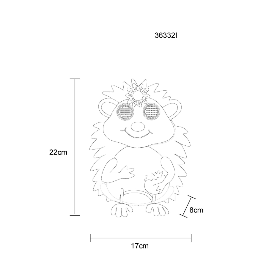 Globo - LED solcellslampa 104xLED/3V IP44 300 mAh Igelkott