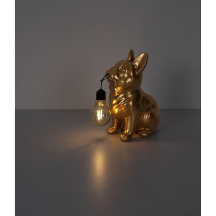 Globo - LED solcellslampa LED/3V IP44 300 mAh guldfärgad hund