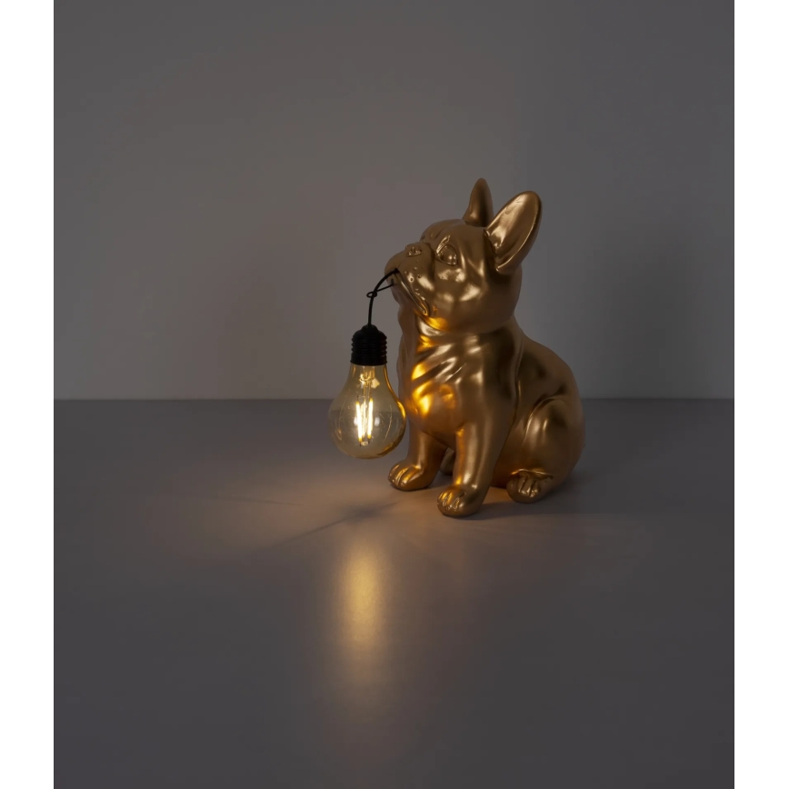 Globo - LED solcellslampa LED/3V IP44 300 mAh guldfärgad hund