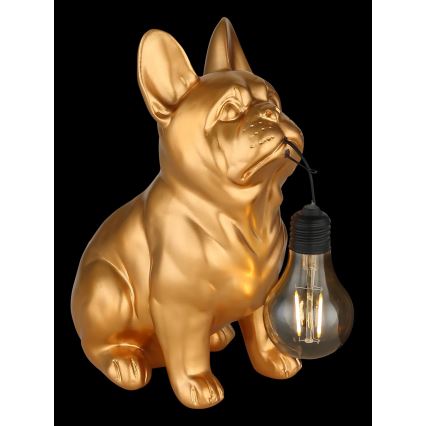 Globo - LED solcellslampa LED/3V IP44 300 mAh guldfärgad hund