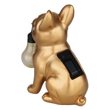 Globo - LED solcellslampa LED/3V IP44 300 mAh guldfärgad hund