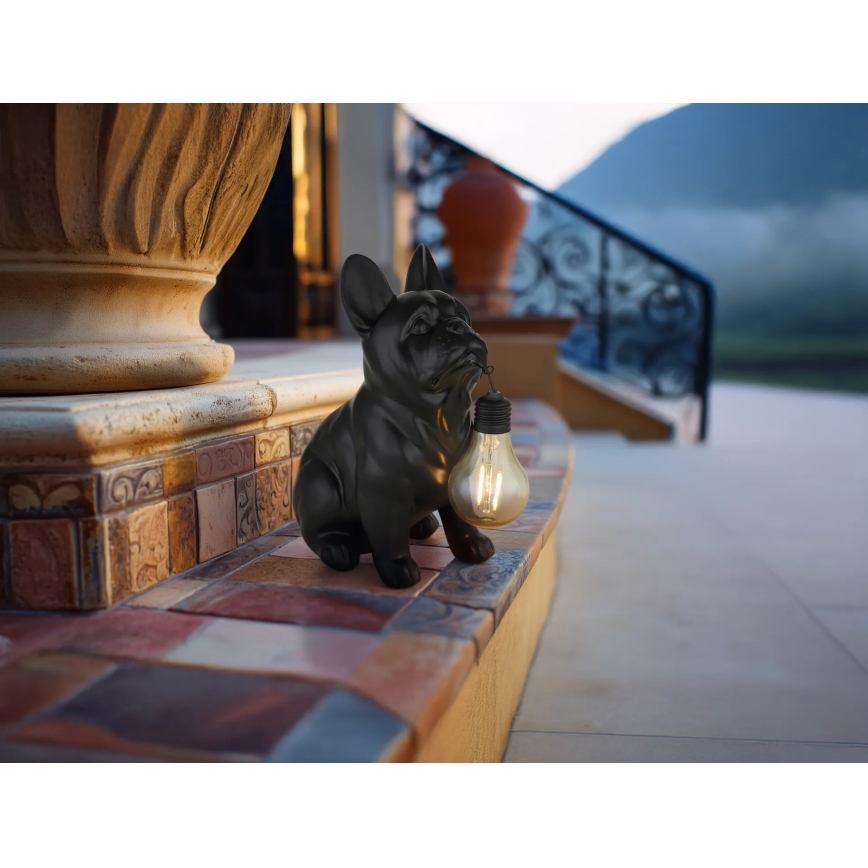 Globo - LED-solcellslampa LED/3V IP44 300 mAh svart hund