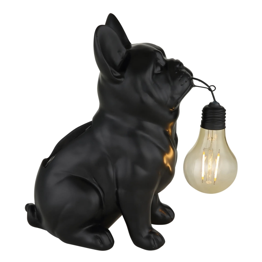 Globo - LED-solcellslampa LED/3V IP44 300 mAh svart hund