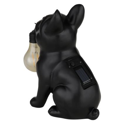 Globo - LED-solcellslampa LED/3V IP44 300 mAh svart hund